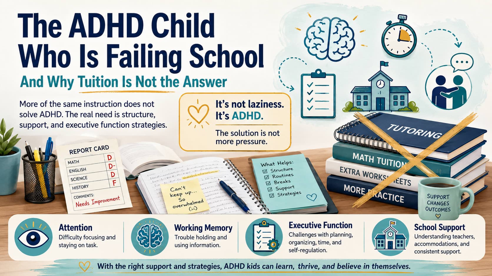 The ADHD Child Who Is Failing School — And Why Tuition Is Not the Answer by Dr. Vini Jhariya