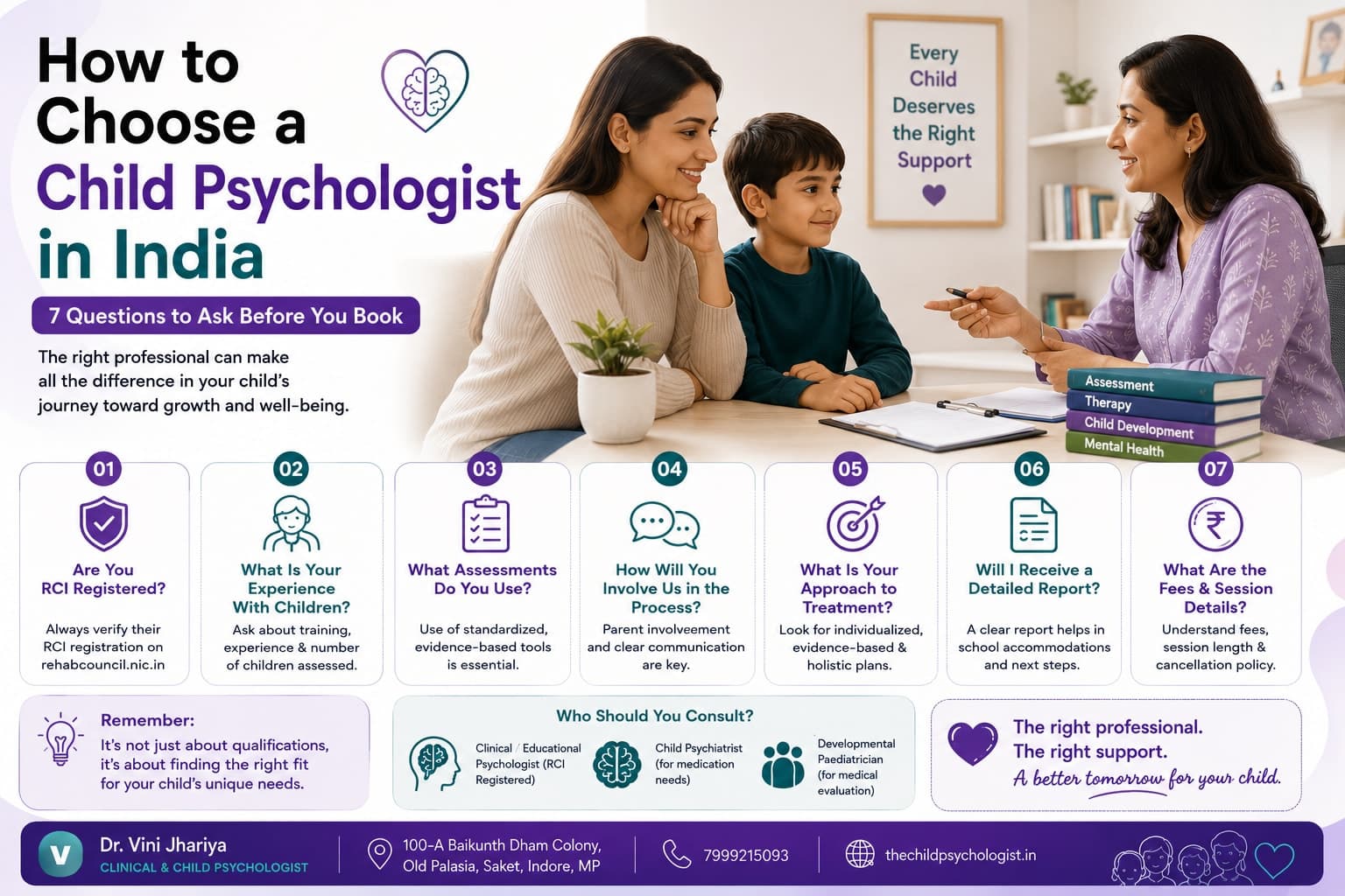 How to Choose a Child Psychologist in India — 7 Questions to Ask Before You Book by Dr. Vini Jhariya